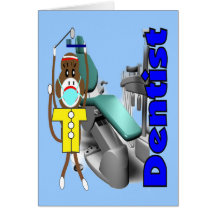 Dentist Sock Monkey--Adorable Greeting Cards