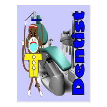 Dentist Sock Monkey--Adorable Postcards