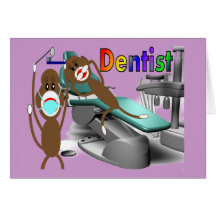 Dentist Sock Monkey Gifts--Unique Card