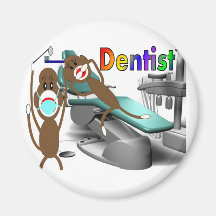 Dentist Sock Monkey Gifts--Unique Fridge Magnets