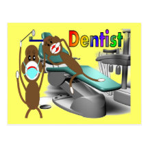 Dentist Sock Monkey Gifts--Unique Post Card