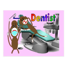 Dentist Sock Monkey Gifts--Unique Post Cards
