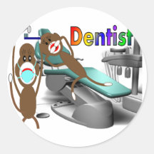 Dentist Sock Monkey Gifts--Unique Stickers