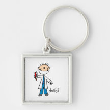 Dentist Stick Figure Keychain