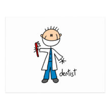 Dentist Stick Figure Postcard