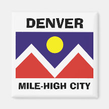 Denver, Colorado Flag Fridge Magnet