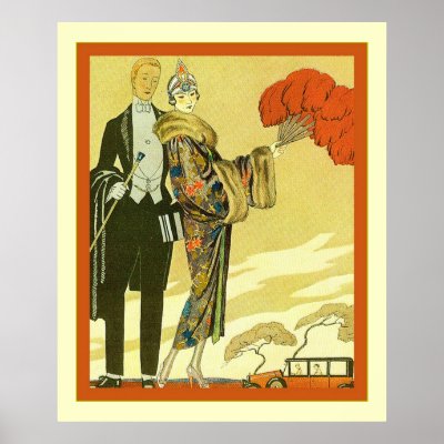  Fashion Application on Depart   Vintage Art Deco Fashion Illustration   Posters   Zazzle Co