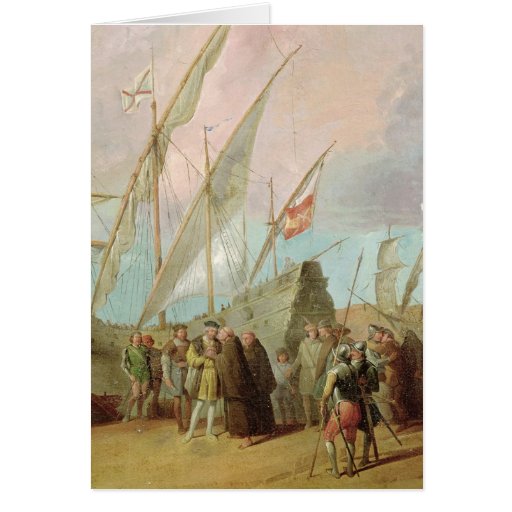 Departure of Christopher Columbus  from Palos Card