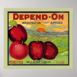 Depend On Washington Apples Poster posters