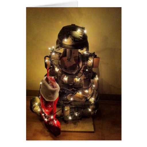 deployed soldier s christmas tree card zazzle deployed soldier s christmas tree card zazzle