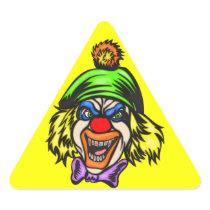Depraved Evil Clown Triangle Stickers