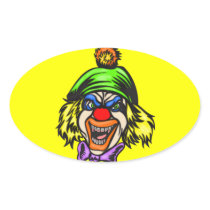 Depraved Evil Clown Oval Stickers