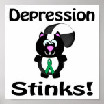 Depression Stinks Skunk Awareness Design Posters