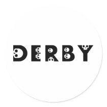 derby : skullphabet round sticker