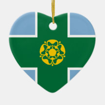 Derbyshire Flag Heart Ornaments