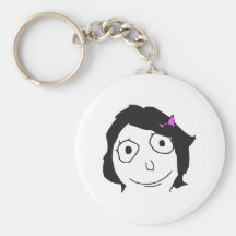 Derpina Black Hair Brunette Rage Face Meme Key Chains