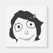 Derpina Black Hair Brunette Rage Face Meme Refrigerator Magnets