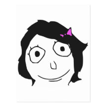 Derpina Black Hair Brunette Rage Face Meme Postcards