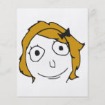 Derpina Blonde Yellow Hair Rage Face Meme Full Colour Flyer
