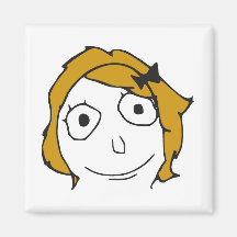 Derpina Blonde Yellow Hair Rage Face Meme Refrigerator Magnet