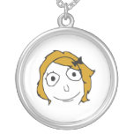 Derpina Blonde Yellow Hair Rage Face Meme Personalised Necklace