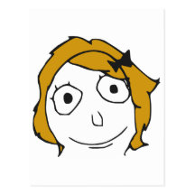 Derpina Blonde Yellow Hair Rage Face Meme Post Card