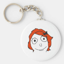 Derpina Red Hair Rage Face Meme Keychain