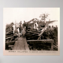 Derrick Collapse Mayor Crim Yard, Kilgore, TX 1931 Poster