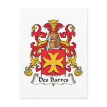 Des Barres Family Crest Post Cards