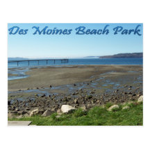 Des Moines Beach Park (tide out) Post Cards