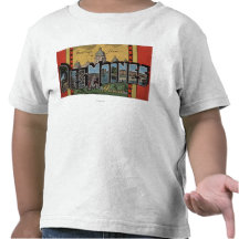 Des Moines, Iowa - Large Letter Scenes T-shirt