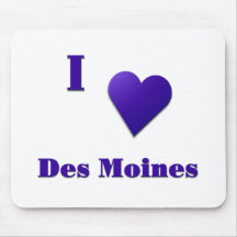 Des Moines -- Midnight Blue Mousepads