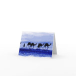 Desert Camel Caravan Blue Note Card