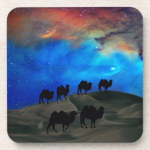 Desert caravan camels coaster