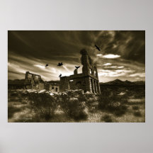 Desert Ghost Town, raven raven watching Posters