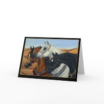 Desert Kings Arabian horses greeting card