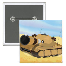 Desert Tank Pinback Button