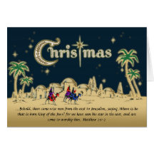 Desert Travelers Christian Christmas Card w/Verse