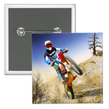 Desert Wheelie Motocross Pinback Buttons