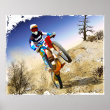 Desert Wheelie Motocross Posters