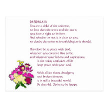 DESIDERATA Bright Bouquet postcard