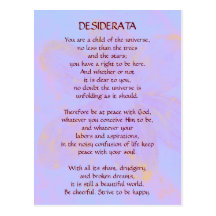DESIDERATA Changing Daisy postcard