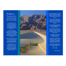 DESIDERATA Desert Range Postcard