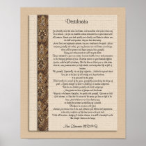 Desiderata "desired things) Brown design Print