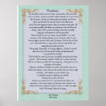 Desiderata "desired things", customisable colours print