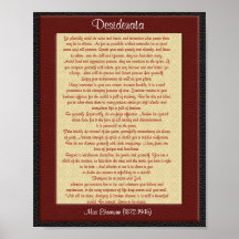 Desiderata "desired things" leather look posters
