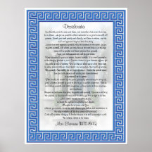 Desiderata "desired things" poster