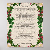 Desiderata "desired things", prose exotic flowers print