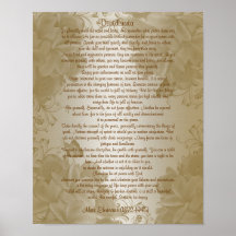 Desiderata "desired things", prose floral posters