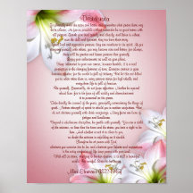 Desiderata "desired things", prose floral print